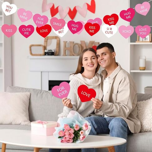 FOBSME 60 Pcs 6 Inch Large Heart Cutouts Paper Conversation Heart Cutouts Double Sided Printed Valentine's Paper Hearts Decors for DIY Crafts Classroom Bulletin Board Decor(Pink Gradient,12 Styles) in Saudi Arabia