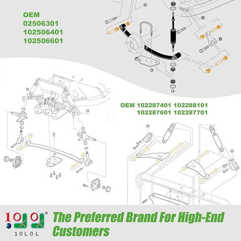 10L0L Front Lower Spring A-Arm Bushing Sleeves Kit for Club Car Precedent 2004-up Golf Cart, Replace OEM 1029562-01 1022874011 102288101 102287701 1102287601 in Kuwait
