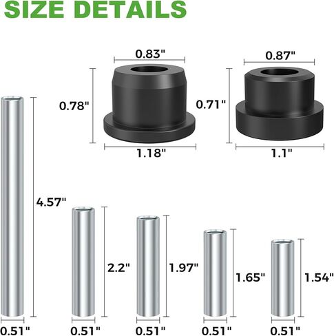 10L0L Front Lower Spring A-Arm Bushing Sleeves Kit for Club Car Precedent 2004-up Golf Cart, Replace OEM 1029562-01 1022874011 102288101 102287701 1102287601 in Kuwait