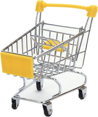 Mini Supermarket Handcart, 4 Pack Supermarket Handcart Shopping Utility Cart Model Desktop Home Decor (Pink,Yellow,Red,Blue) in Saudi Arabia