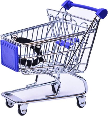 Mini Supermarket Handcart, 4 Pack Supermarket Handcart Shopping Utility Cart Model Desktop Home Decor (Pink,Yellow,Red,Blue) in Saudi Arabia