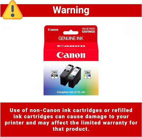 حزمة الحبر الأصلية PG-295XL/CL-286XL من Canon (خرطوشتان)، متوافقة مع TR7120، TS6520، TS4320 in Kuwait