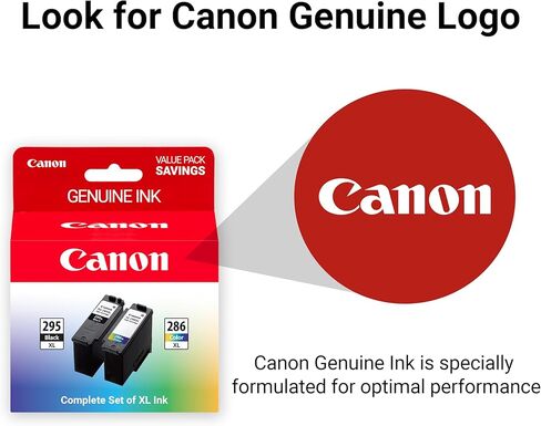 حزمة الحبر الأصلية PG-295XL/CL-286XL من Canon (خرطوشتان)، متوافقة مع TR7120، TS6520، TS4320 in Kuwait