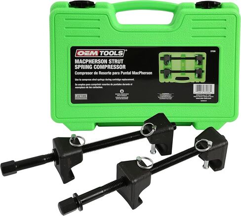 OEMTOOLS 25553 MacPherson Strut Spring Compressor, Heat-Treated Thread Rod Strut Compressors, Coil Spring Compressor w/ Forged Hooks, 9" Threaded Length , Black in Kuwait