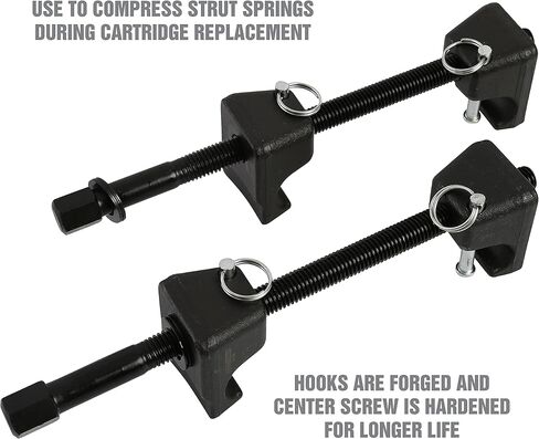 OEMTOOLS 25553 MacPherson Strut Spring Compressor, Heat-Treated Thread Rod Strut Compressors, Coil Spring Compressor w/ Forged Hooks, 9" Threaded Length , Black in Kuwait