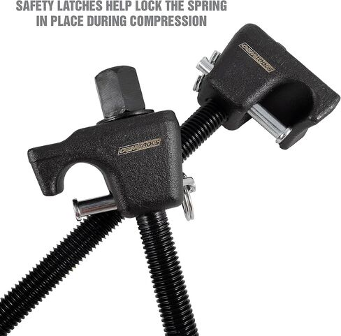 OEMTOOLS 25553 MacPherson Strut Spring Compressor, Heat-Treated Thread Rod Strut Compressors, Coil Spring Compressor w/ Forged Hooks, 9" Threaded Length , Black in Kuwait