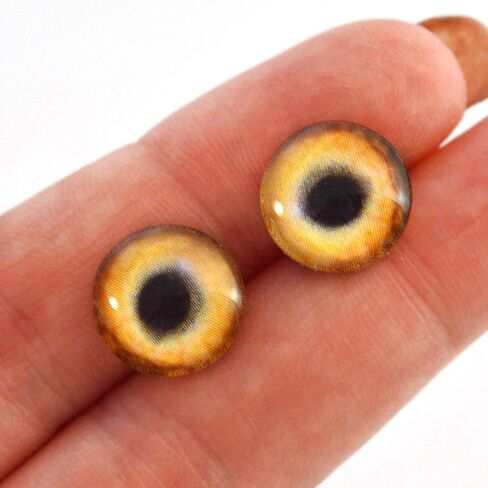 Light Brown Wolf Glass Eyes Realistic Animal Pair for Art Dolls, Sculptures, Props, Masks, Fursuits, Jewelry Making, Taxidermy, and More (16mm) in Saudi Arabia