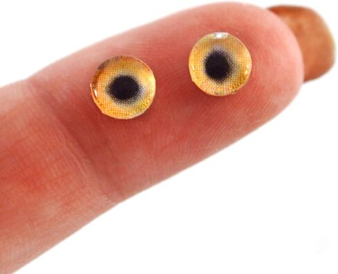 زوج حيوانات واقعي بعيون زجاجية من الذئب البني الفاتح للدمى الفنية والمنحوتات والدعائم والأقنعة والبدلات وصناعة المجوهرات والتحنيط والمزيد (16 مم) in Kuwait