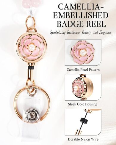 Lanyards for ID Badges and Keys, Teacher Lanyard with ID Holder for Women, Natural Stone Beaded – Tiger Eye, Black Obsidian & Hematite, with Flower Petal Badge Reel Retractable in Saudi Arabia