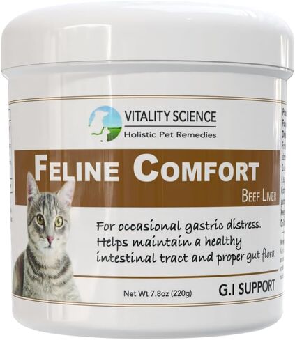 راحة القطط للقطط | يحافظ على صحة القناة المعوية والنباتات المعوية السليمة | يعيد استقرار المعدة | للقيء والإسهال | 100% خالي من المواد المضافة (المأكولات البحرية، 220 جرام) in Kuwait