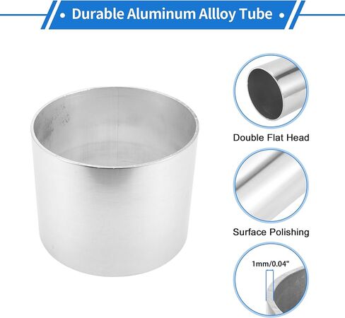 80mm/3.1"OD Straight 6061 Aluminum Alloy Tube Intercooler Surface Polishing Air Intake Connection Hose Double Flat Head 100mm 3.9"(L) 1mm 0.04"(T) in Saudi Arabia