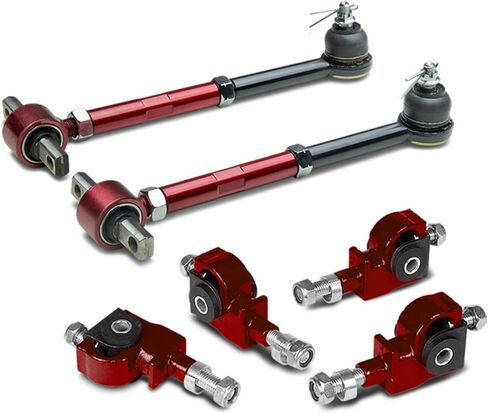Auto Dynasty Compatible with Honda Accord/Acura TL/CL Adjustable Ball Joint Rear+Front Camber Kit (Red) - CB/CD in Saudi Arabia