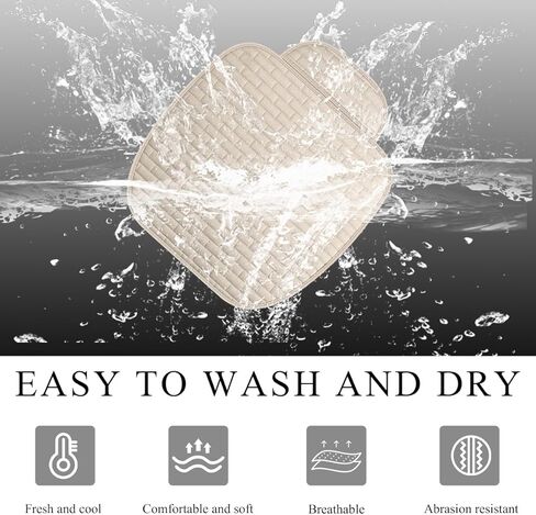 Front Car Seat Cover, Anti-Slip Driver Seat Cushion Protector with Storage Pocket, Cooling Breathable Linen Bottom Pad for Most Vehicle Front Seats, Car Accessories (Front Black) in Saudi Arabia