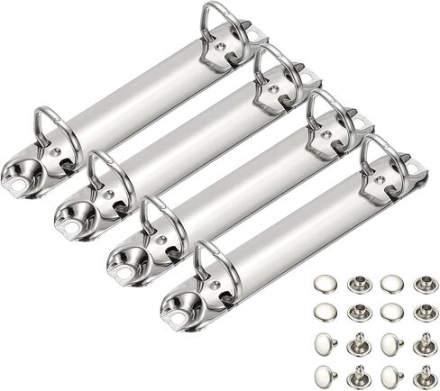 PATIKIL B7 2 Hole Ring Binder Mechanisms, 4 Set 1" D Ring Replacement Binder Planner Loose Leaf Binding Spines for Organizers DIY Fill Paper Storage Folder Accessories, 35mm Silver Tone in Saudi Arabia
