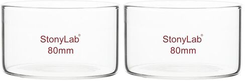 stonylab Crystallizing Dish, Thick-Wall High Borosilicate Glass Crystallizing Dishes for Crystallization and Evaporation Lab Glassware, Flat Bottom, No Spout, O.D. 125 mm, 500 ml in Saudi Arabia