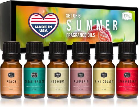 P&J Trading - Tropical Fruit Set of Scented Oils - Pineapple, Papaya, Coconut, Mango, Passion Fruit, Banana Fragrance Oils for Candle Making, Soap Making, Diffuser Oil in Saudi Arabia