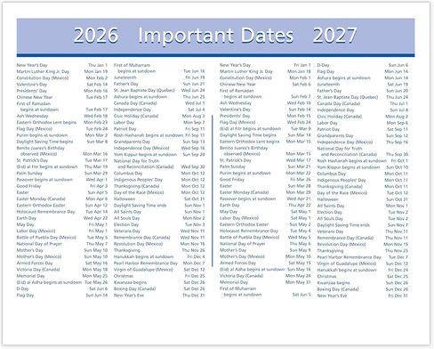 AT-A-GLANCE 2025 Desk Calendar Refill, Weekly, 5-1/2" x 7", Flip-A-Week with QuickNotes (SW7065025) in Kuwait