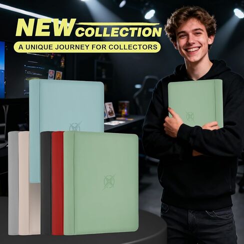 Trading Card Binder, Card Binder 9 Pocket for Trading Cards, Holds 540 Cards, Zippered Premium Card Collection Binder Album for Game Card, Sports Card, Yugioh, MTG (Black) in Saudi Arabia
