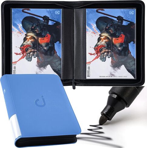 D DACCKIT Comic Binder，Comic Book Album with Sleeves Fits Regular Comics and Comic Bagged and Boarded - Comic Storage Binder Holds 24 Comic Books（Model A，Classic Black） in Saudi Arabia