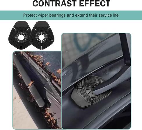 2 PCS Car Wiper Arm Hole Protection Pad, Anti-blocking & Anti-freezing Wiper Arm Dust Cover, Window Scraper Hole Protection Device, Universal for Most Cars, SUVs, Trucks (Black) in Saudi Arabia