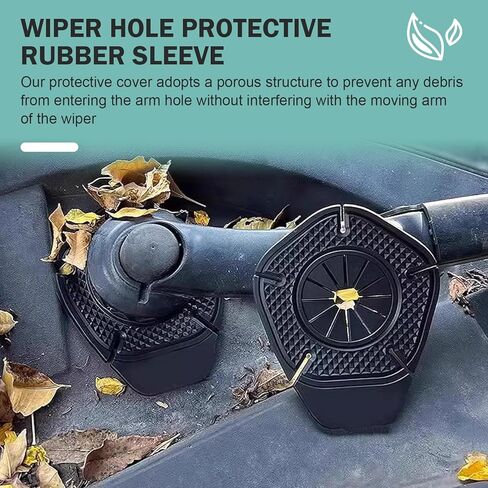 2 PCS Car Wiper Arm Hole Protection Pad, Anti-blocking & Anti-freezing Wiper Arm Dust Cover, Window Scraper Hole Protection Device, Universal for Most Cars, SUVs, Trucks (Black) in Saudi Arabia