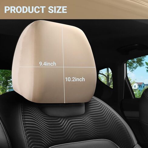 2 PCS Car Seat Headrest Cover Knitted Stretch Breathable Fully Surrounded Dust Cover Reusable Flexible Protector Universal for Most Cars Vans Trucks (Black) in Kuwait