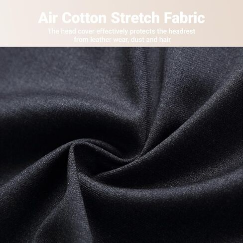 2 PCS Car Seat Headrest Cover Knitted Stretch Breathable Fully Surrounded Dust Cover Reusable Flexible Protector Universal for Most Cars Vans Trucks (Black) in Kuwait