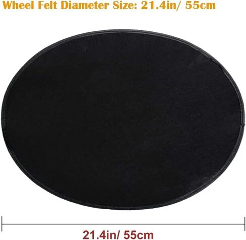 4 Pack Wheel Felts Covers 21.4in/ 55cm Black Lightweight Dustproof Tote Felts Cover for Tire Wheel (Black) in Saudi Arabia