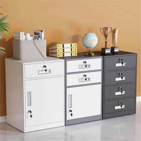 Filing Cabinet Under Desk File Data Organizing Cabinet File Cabinet Office Storage Storage Cabinet with Lock Movable Cabinet File Storage Cabinets,White in Saudi Arabia