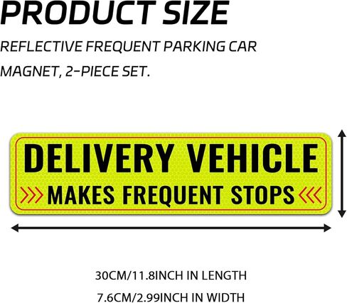 2 PCS Delivery Driver Magnet for Car, Reflective Heavy Duty Magnetic Delivery Vehicle Frequent Stops Signs for Clear Identification, Magnet Flex Driver Car Sign, Universal Cars Accessories in Saudi Arabia
