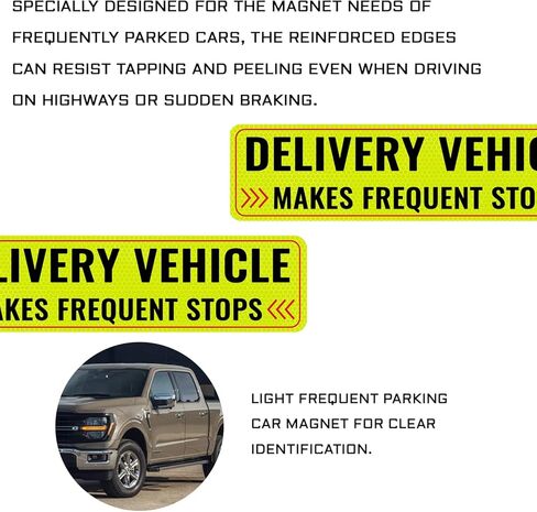 2 PCS Delivery Driver Magnet for Car, Reflective Heavy Duty Magnetic Delivery Vehicle Frequent Stops Signs for Clear Identification, Magnet Flex Driver Car Sign, Universal Cars Accessories in Saudi Arabia