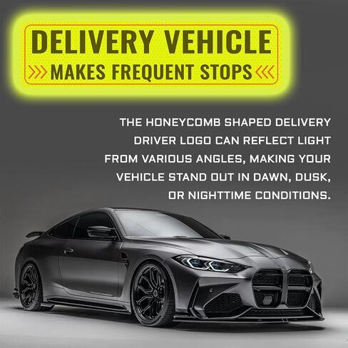 2 PCS Delivery Driver Magnet for Car, Reflective Heavy Duty Magnetic Delivery Vehicle Frequent Stops Signs for Clear Identification, Magnet Flex Driver Car Sign, Universal Cars Accessories in Saudi Arabia