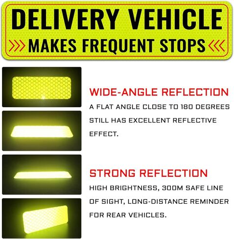 2 PCS Delivery Driver Magnet for Car, Reflective Heavy Duty Magnetic Delivery Vehicle Frequent Stops Signs for Clear Identification, Magnet Flex Driver Car Sign, Universal Cars Accessories in Saudi Arabia