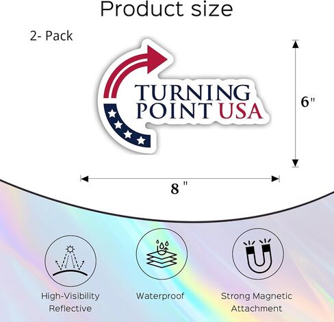 ملصق مغناطيسي للسيارة من Turning Point USA Charlie Kirk (عبوة من قطعتين) مغناطيس ممتص للصدمات لثلاجة الشاحنة in Saudi Arabia