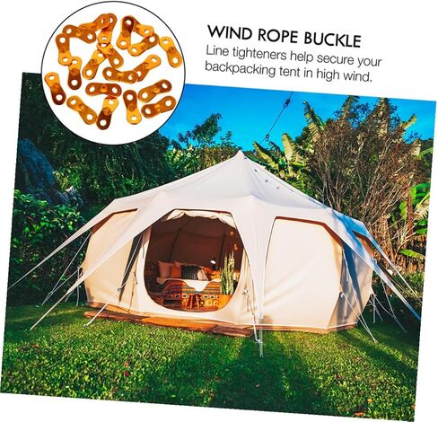 40Pcs Wind Rope Buckles Tent Rope Adjusters Heavy Duty Outdoor Camping Hiking Line Tighteners Portable Cord Fasteners for Backpacking in Kuwait
