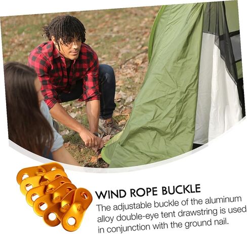 40Pcs Wind Rope Buckles Tent Rope Adjusters Heavy Duty Outdoor Camping Hiking Line Tighteners Portable Cord Fasteners for Backpacking in Kuwait