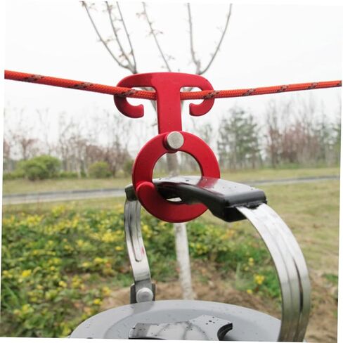 Toyvian 4 PCS Aluminum Alloy Guyline Cord Adjuster Red Compact Tent Rope Tensioner and Hanger Hook for Camping Hiking Backpacking Outdoor Activities Easy Rope and Secure Cord Locking in Saudi Arabia
