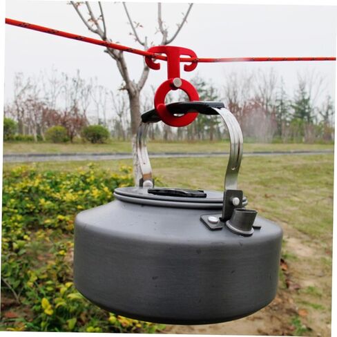 Toyvian 4 PCS Aluminum Alloy Guyline Cord Adjuster Red Compact Tent Rope Tensioner and Hanger Hook for Camping Hiking Backpacking Outdoor Activities Easy Rope and Secure Cord Locking in Saudi Arabia