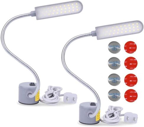 إضاءة LED لآلة الخياطة (30 مصباح LED) بقدرة 6 وات متعددة الوظائف ومصباح عمل بذراع معقوفة مرن مع قاعدة تثبيت مغناطيسية لضغط مخرطة طاولة العمل، قطعتان in Kuwait