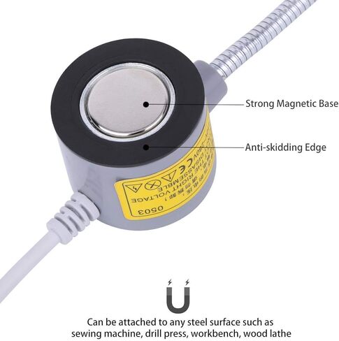 إضاءة LED لآلة الخياطة (30 مصباح LED) بقدرة 6 وات متعددة الوظائف ومصباح عمل بذراع معقوفة مرن مع قاعدة تثبيت مغناطيسية لضغط مخرطة طاولة العمل، قطعتان in Kuwait