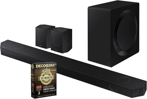 SAMSUNG HW-Q990D Q-Series 11.1.4 ch. Wireless Dolby Soundbar with Q-Symphony (2024 Model) Bundle with Redeemable DIRECTV Gemini Air Streaming Device and 2 YR CPS Enhanced Protection Pack in Saudi Arabia