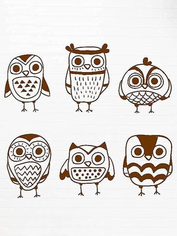 6pcs Cute Owls Clear Stamps Silicone Stamp Cards with Sentiments, Fall Owl Letters Pattern Clear Stamps for Holiday Card Making Decoration and DIY Scrapbooking Album DIY Crafts in Saudi Arabia