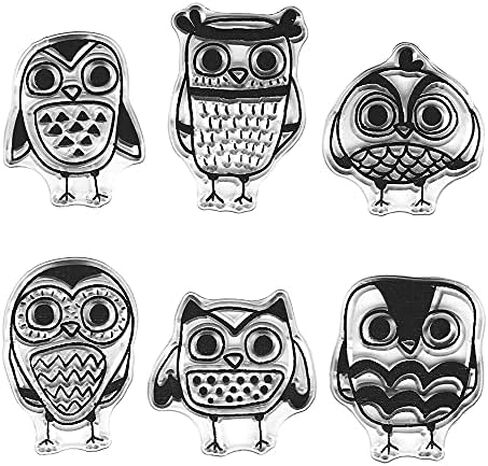 6pcs Cute Owls Clear Stamps Silicone Stamp Cards with Sentiments, Fall Owl Letters Pattern Clear Stamps for Holiday Card Making Decoration and DIY Scrapbooking Album DIY Crafts in Saudi Arabia