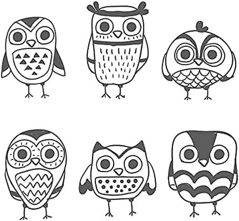 6pcs Cute Owls Clear Stamps Silicone Stamp Cards with Sentiments, Fall Owl Letters Pattern Clear Stamps for Holiday Card Making Decoration and DIY Scrapbooking Album DIY Crafts in Saudi Arabia