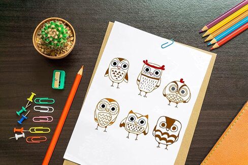 6pcs Cute Owls Clear Stamps Silicone Stamp Cards with Sentiments, Fall Owl Letters Pattern Clear Stamps for Holiday Card Making Decoration and DIY Scrapbooking Album DIY Crafts in Saudi Arabia