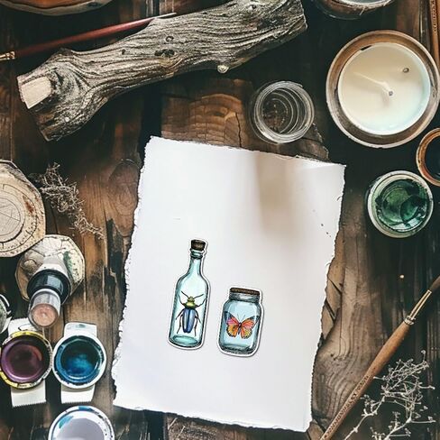 Potion Bottle Clear Stamps Insect Butterfly Silicone Clear Stamp Transparent Stamps for DIY Scrapbooking and Cards Making Photo Album Journal 6.3x4.33inch in Saudi Arabia