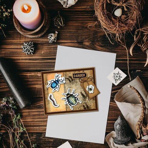 Potion Bottle Clear Stamps Insect Butterfly Silicone Clear Stamp Transparent Stamps for DIY Scrapbooking and Cards Making Photo Album Journal 6.3x4.33inch in Saudi Arabia