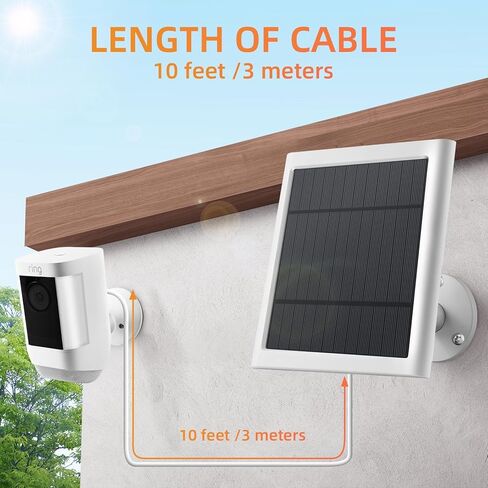 Solar Panel for Ring Camera, 3 Pack 4W Solar Charger Compatible with Ring Spotlight &All-New Stick Up Outdoor Cam Battery, 10ft Long Cable with USB-C to Ring Barrel Plug Adapter in Saudi Arabia