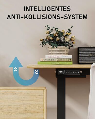 إطار مكتب كهربائي قائم بمحرك مزدوج بسعة 264 رطلًا، أرجل مكتب قابلة للتعديل للارتفاع لسطح المكتب من 39.4 بوصة إلى 74.8 بوصة، وظيفة مضادة للتصادم، صينية كابل، خطافين، إطار أسود فقط in Kuwait