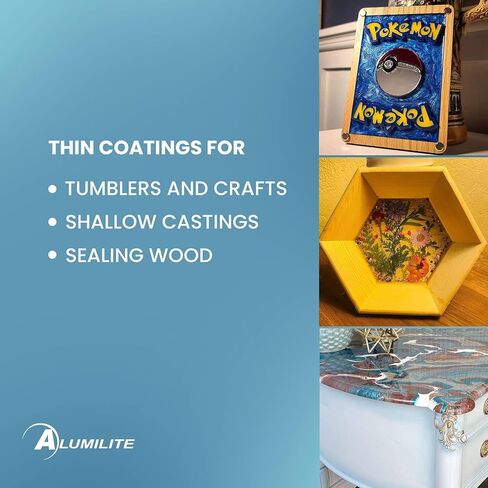 Alumilite Amazing Quick Coat Epoxy [0.5 gal A + 0.5 gal B(1 Gallon) 2 Part Kit] High Gloss Coating, Crystal Clear Casting & Fast Dry Formula for Tumblers, DIY Woodworking, Sealing, Resin Arts & Crafts in Saudi Arabia